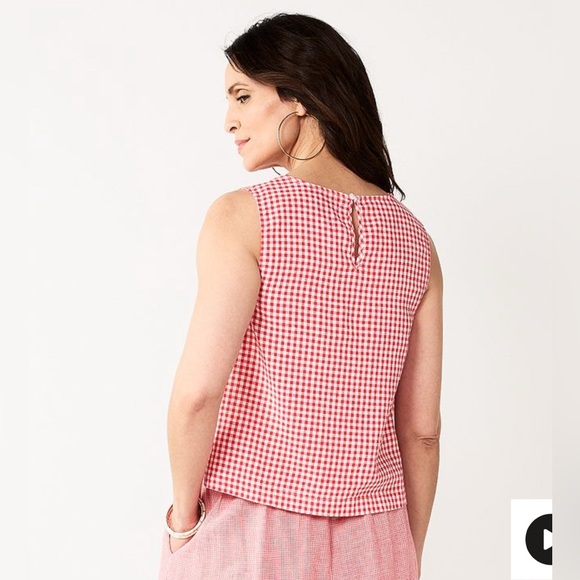 croft & barrow Tops - Croft & Barrow Red Plaid Checkered Top